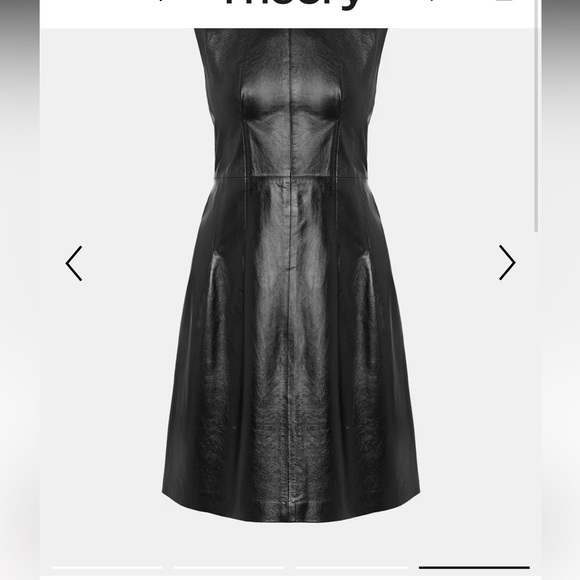 THEORY***100% Lamb Leather Elegant Black Darted Dress**US 2****$995 - Picture 5 of 8